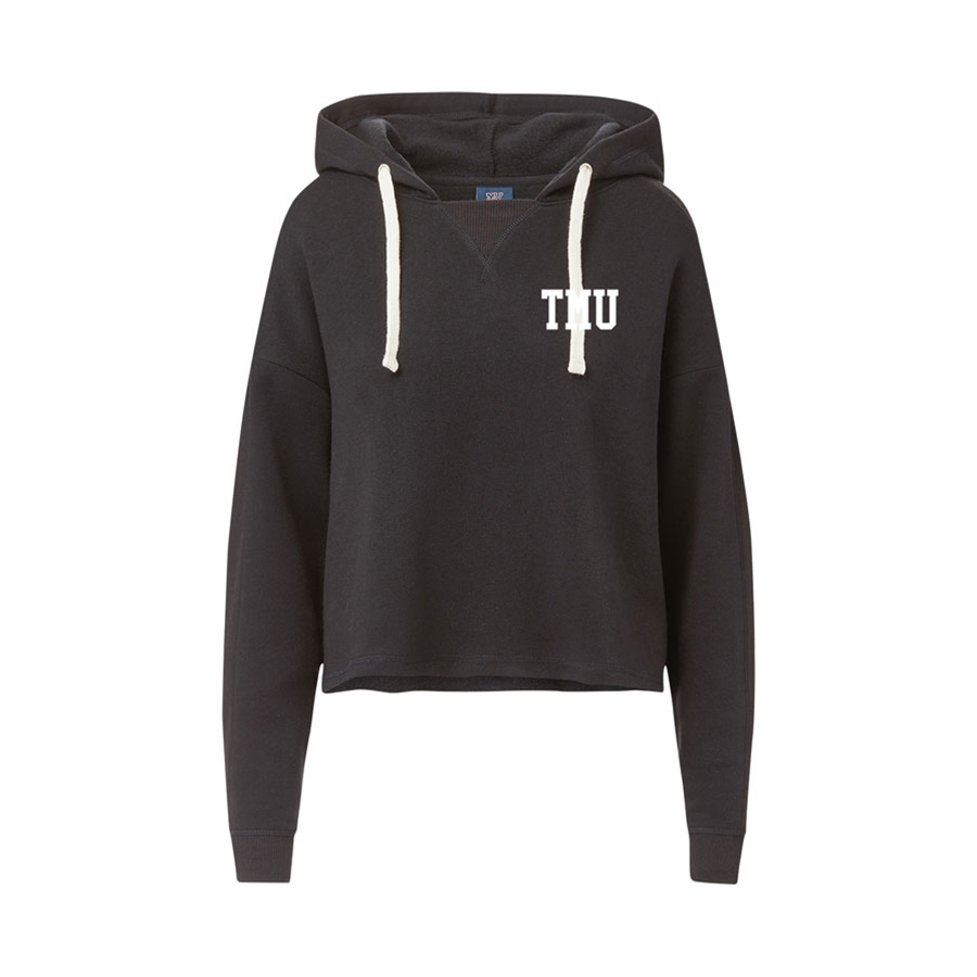 TMU Fleece Crop Hoodie - Black