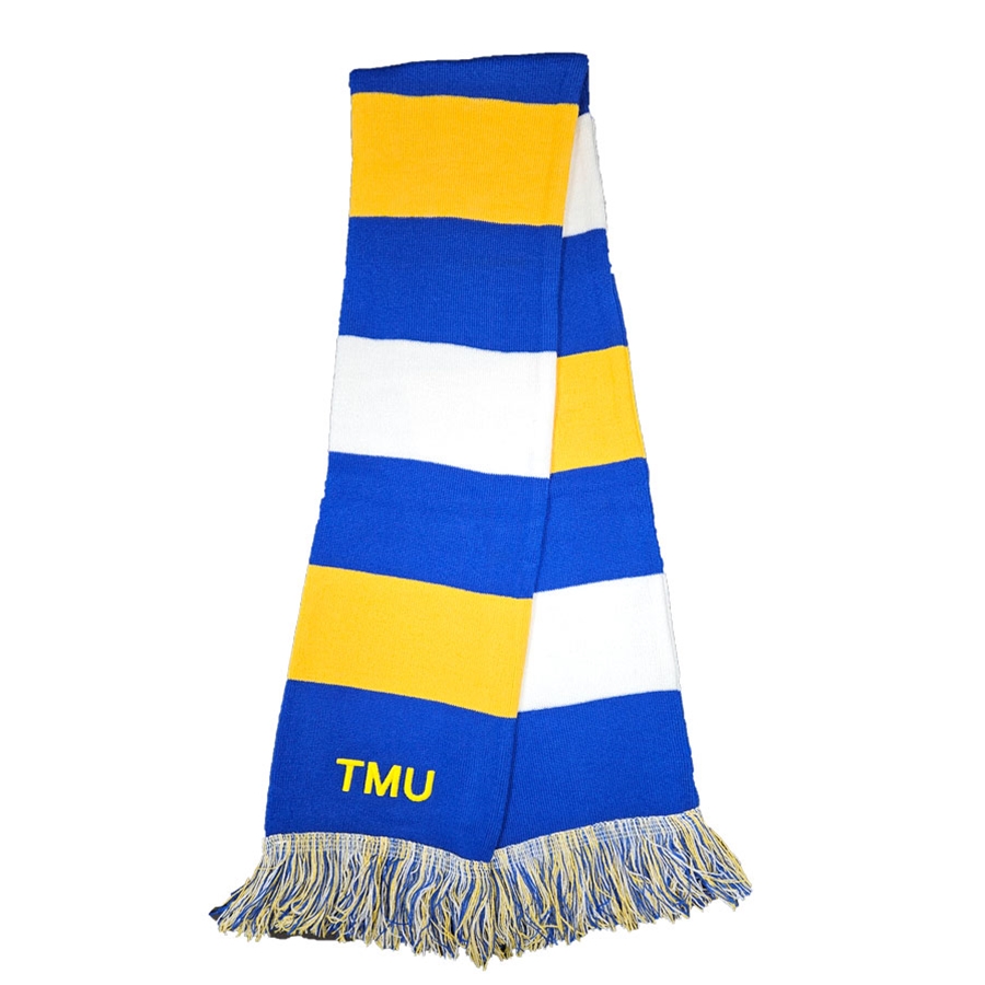 TMU Scraf with Blue, Yellow & White Stripes