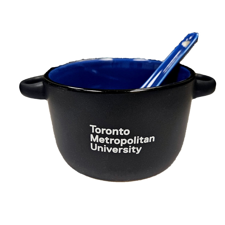 TMU Soup Bowl with Spoon - Black/Blue