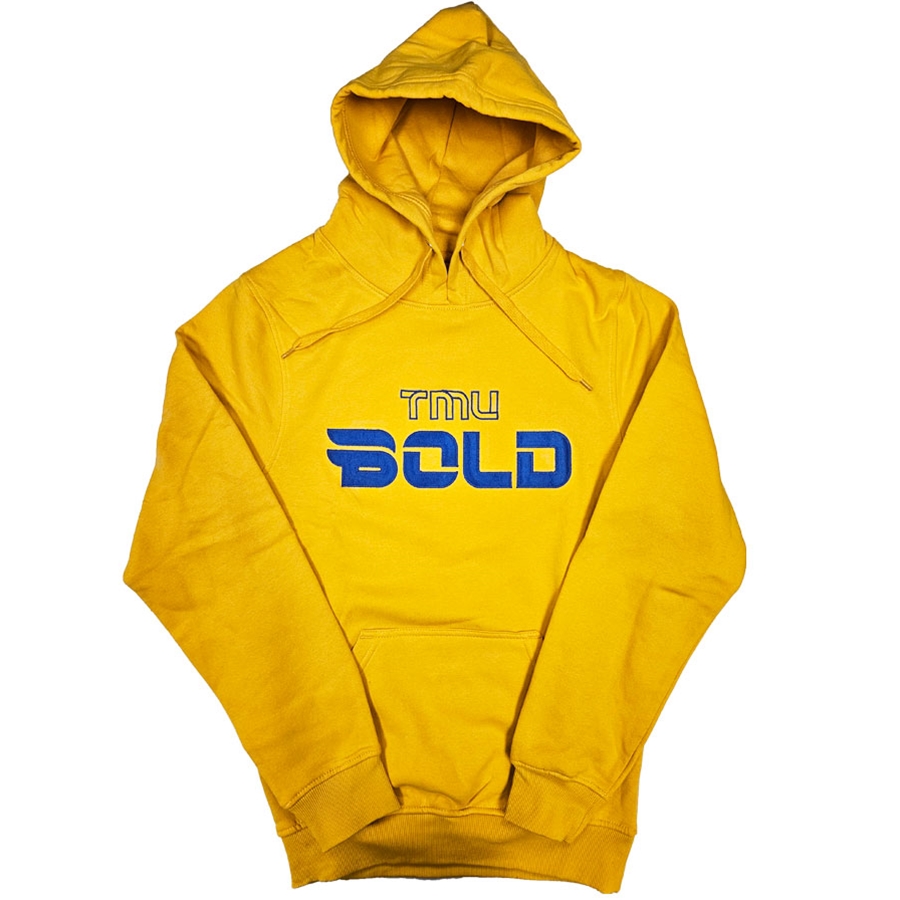 TMU Bold Hoodie with Blue Twill Emb. Logo - Gold