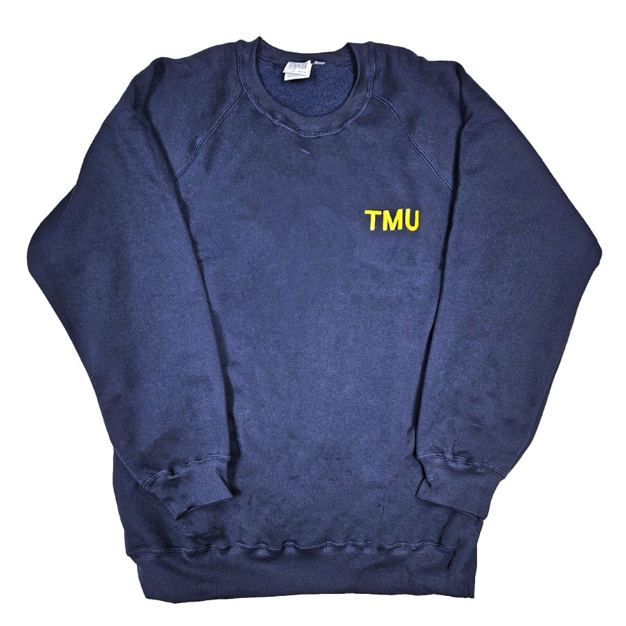 TMU Crewneck with Gold TMU Left Chest - Navy