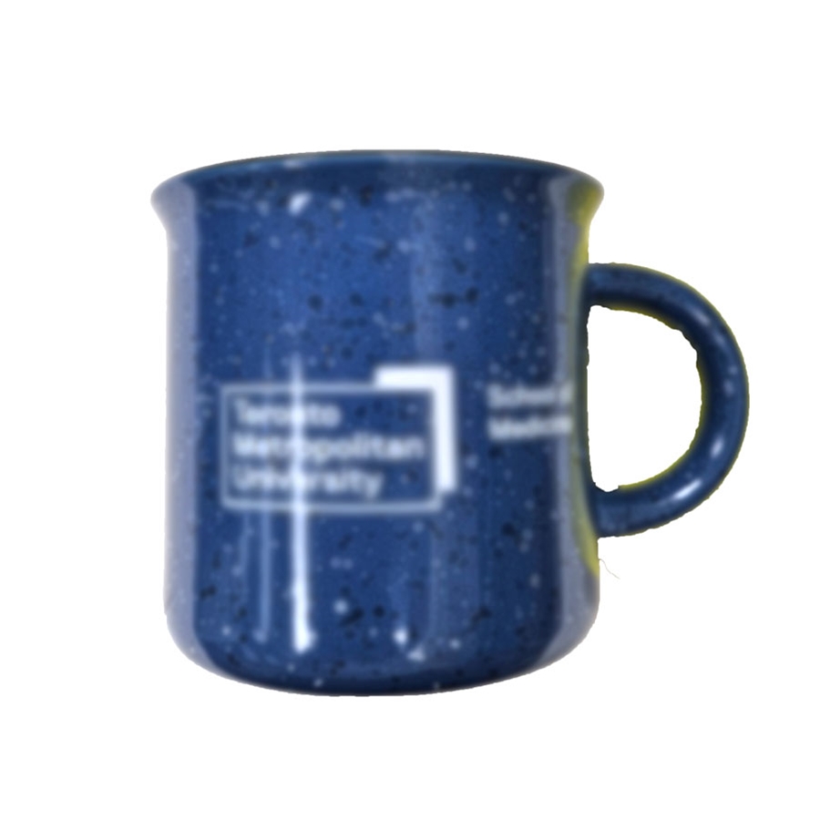TMU Mug with White School of Medicine Logo with Black Trim - Fireside Blue/White