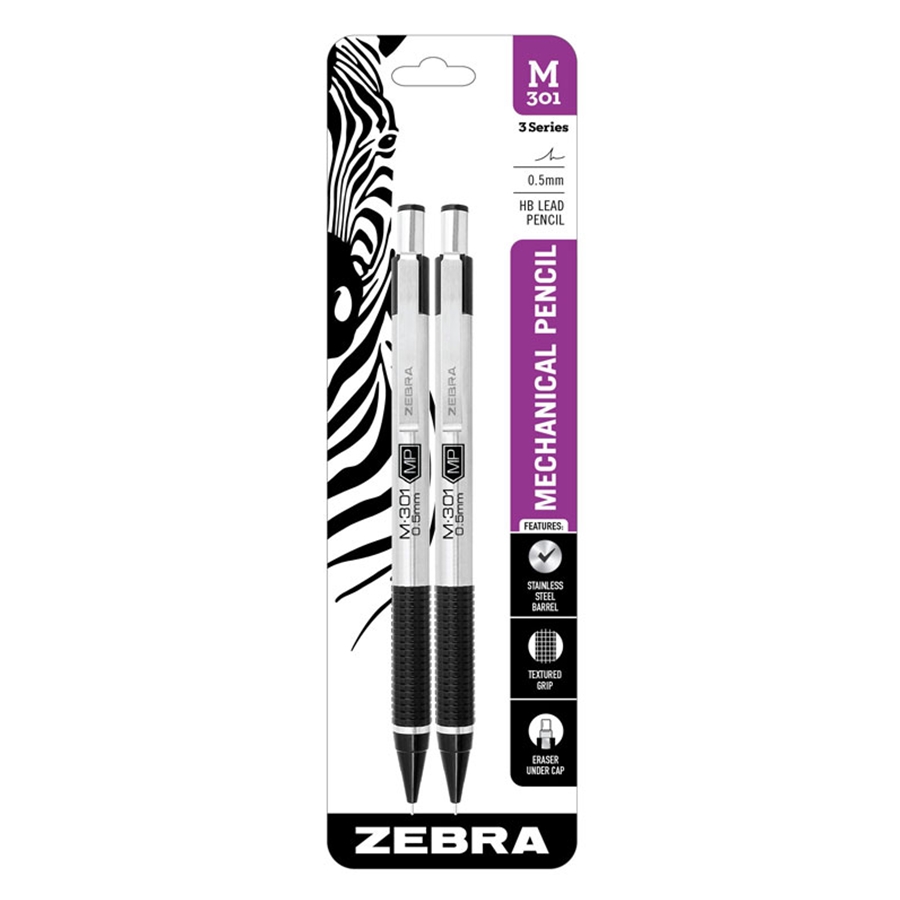 Zebra M-301 Stainless Steel Mechanical Pencil