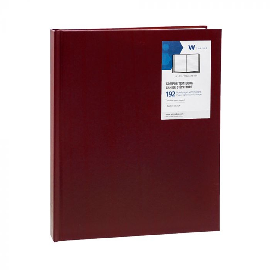 Composition Book 192 Page Ruled Burgundy